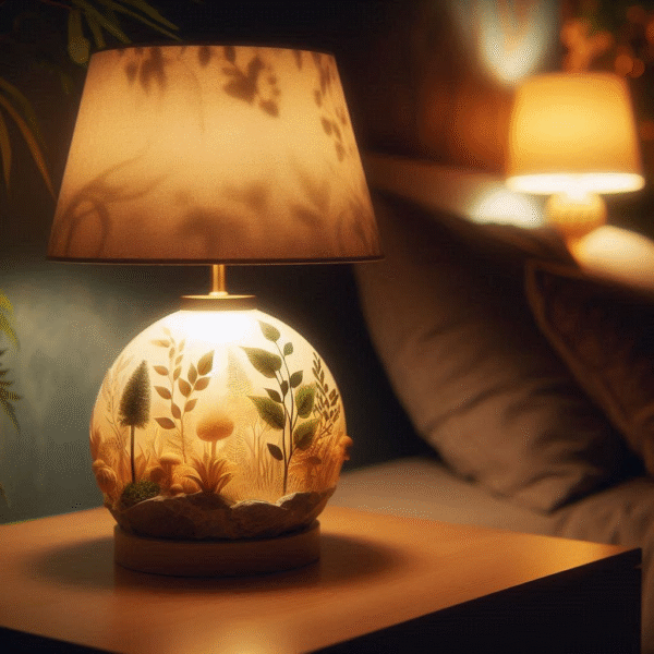 Resin Lamp Base – Embedded Nature Elements