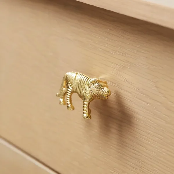 Solid Brass Tiger Cabinet Knob by REHMAN CRAFT