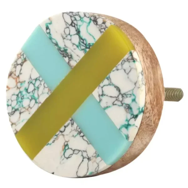 Multicolor Resin and Wood Cabinet Knob by REHMAN CRAFT
