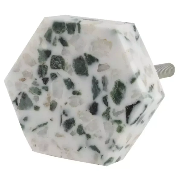 Terrazzo Marble Hexagon Cabinet Knob by REHMAN CRAFT