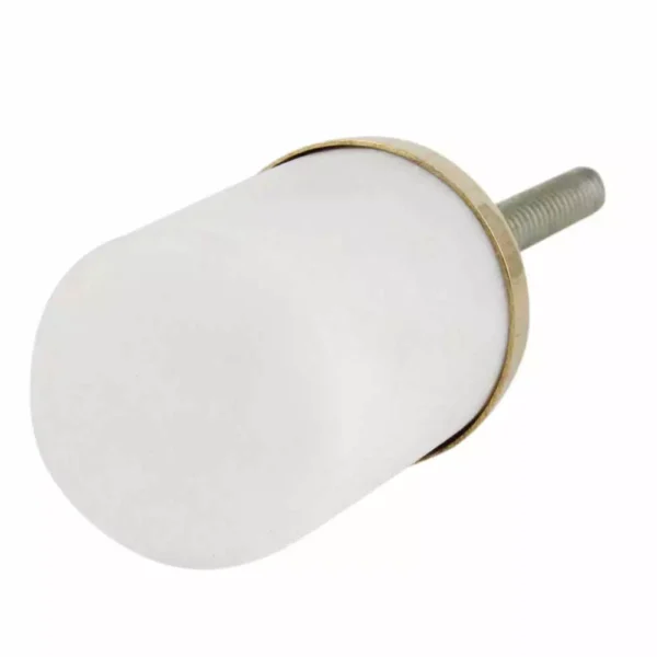White Round Stone Dresser Knob by REHMAN CRAFT