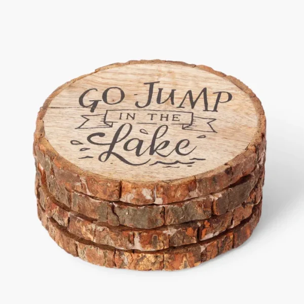 Scripted Lake House Coaster Set by REHMAN CRAFT