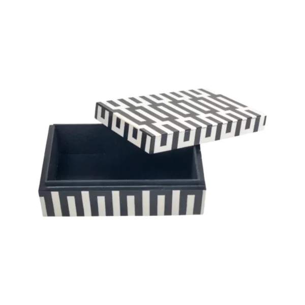 Modern Chain Black & White Resin Jewelry Box by REHMAN CRAFT