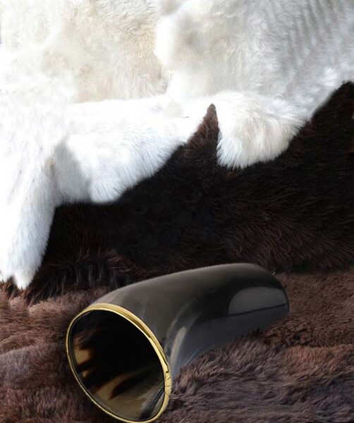 Horn Drinking Glasses - Holds Upto 10 oz, Metallic Finish by REHMAN CRAFT