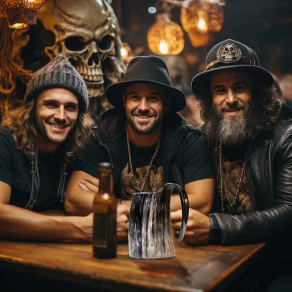 Horn Whiskey Mugs - Holds Up to 6.5 Oz, Natural by REHMAN CRAFT