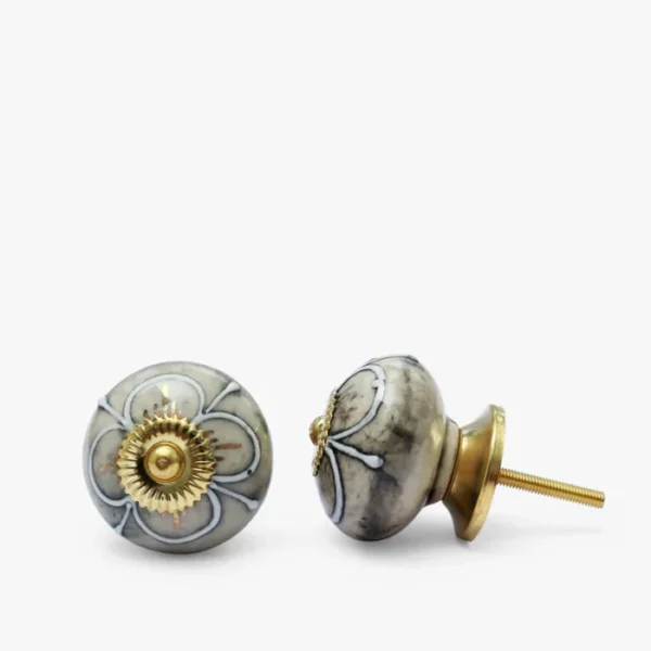 Grey Glam Ceramic Knob by REHMAN CRAFT