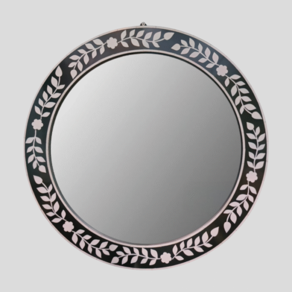 Resin Inlay Floral Design Wall Mirror by REHMAN CRAFT