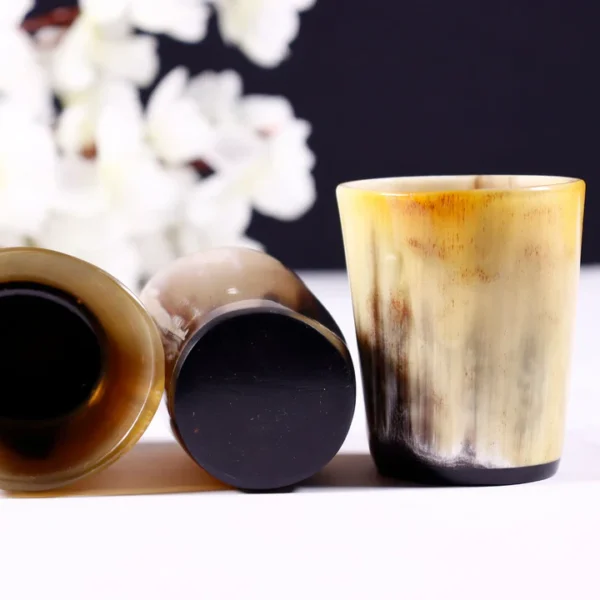 Horn Whiskey Shot Glasses - Holds Up to 6.5 Oz, Natural by REHMAN CRAFT