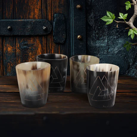 Horn Whiskey Shot Glasses – Hold Up to 6.5oz, Odin by REHMAN CRAFT