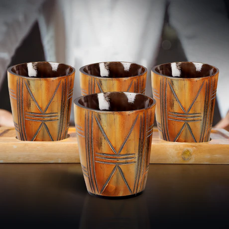Horn Whiskey Shot Glasses – Hold Up to 6.5oz, Crossroad by REHMAN CRAFT