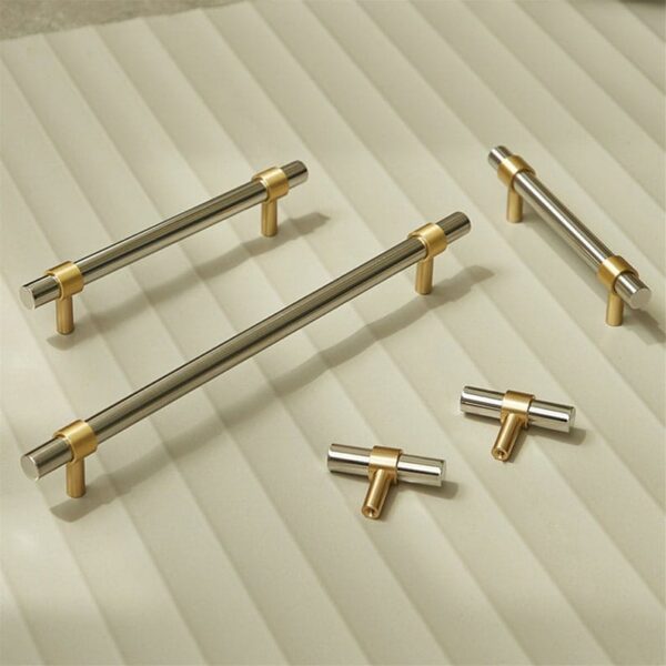 Steel & Brass Cabinet Knob Pull Handle Brushed Brass Dresser Knob Drawer Pulls Handles / Cabinet Handle by REHMAN CRAFT