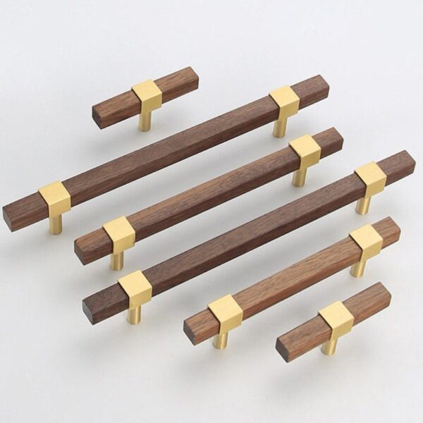 Acacia Wooden Brass Dresser Pulls Handle & Knob With Brass by REHMAN CRAFT