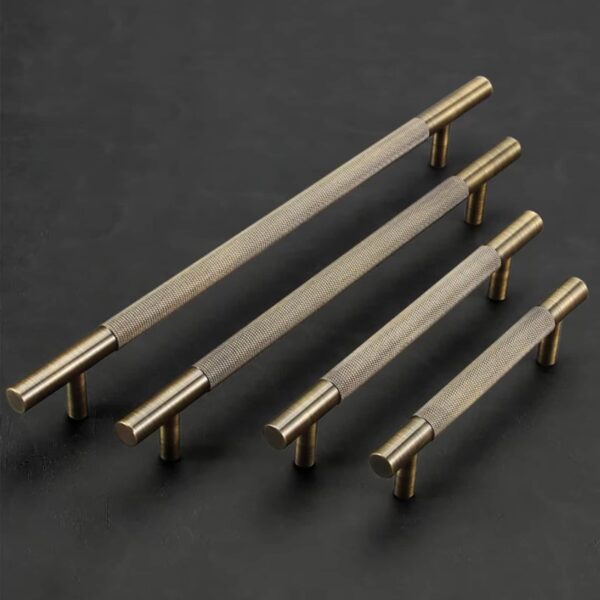 Antique Brass Knurled Cabinet Handles Pull, Satin Brass Door Handles by REHMAN CRAFT