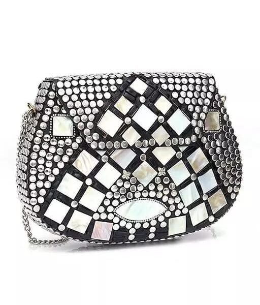 Metal clutch Wedding, Party, Women Hand Clutch , Silver clutch by REHMAN CRAFT